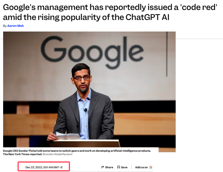 谷歌 VS OpenAI：短短三年 “红色警报”发布方悄然互换！
