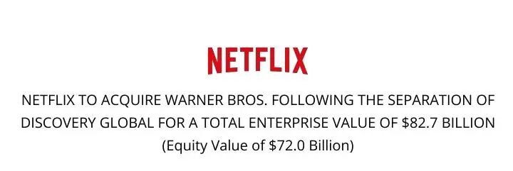 好莱坞“大地震”！奈飞豪掷超5000亿元收购华纳兄弟 包括《权力的游戏》等版权！迪士尼慌了？