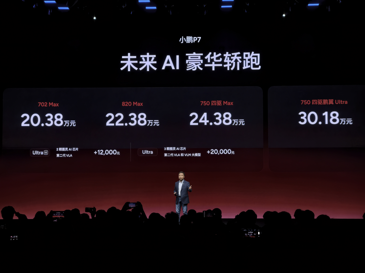 小鹏P7发布：搭载第二代VLA并上新三款车色 售价20.38万元起