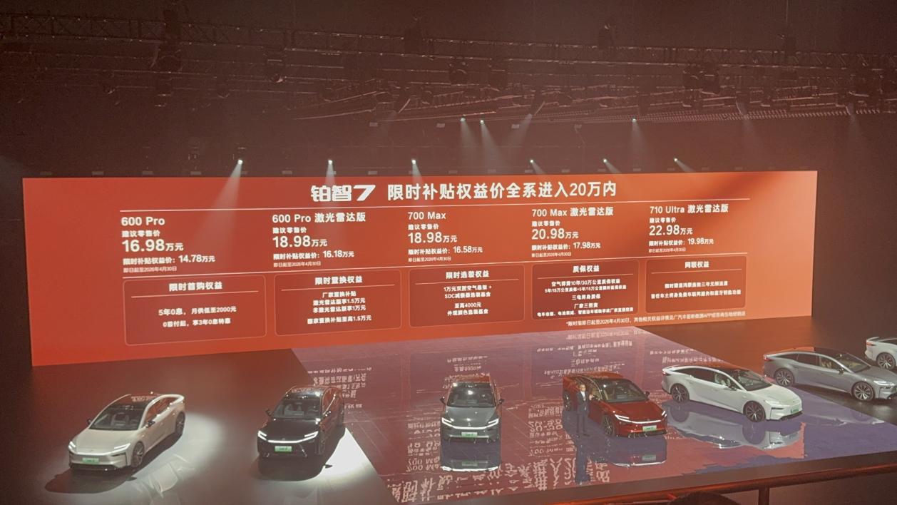 限时补贴权益价14.78万元起 广汽丰田铂智7上市即交付
